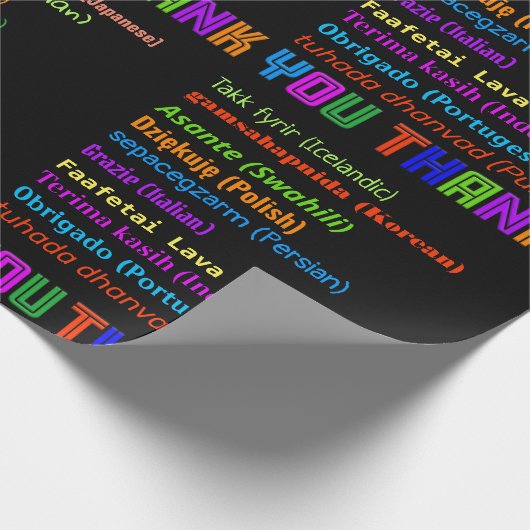 Vielen Dank in 30 verschiedenen Sprachen Geschenkpapier (Ecke)