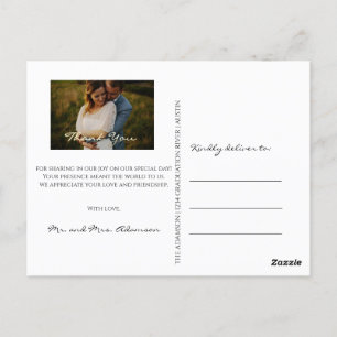 Vielen Dank in der Liebe Hochzeit Foto Gold Script Postkarte