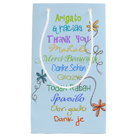 Vielen Dank in Fremdsprachen Kleine Geschenktüte (Vorderseite)