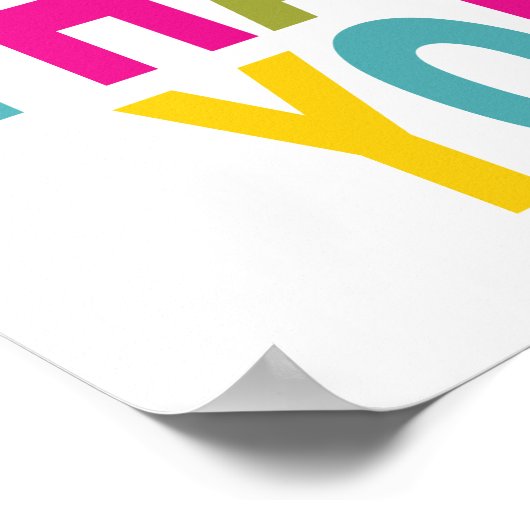 Vielen Dank in hellen Farben Poster (Ecke)