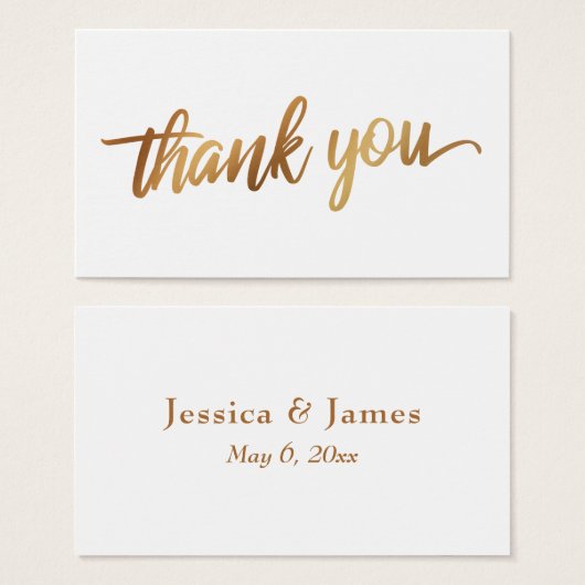 Vielen Dank in Imitate Smooth Gold Script Gastgesc (Vorne & Hinten)
