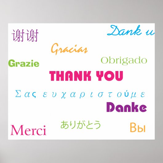 Vielen Dank in Many Languages Poster (Vorne)