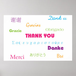 Vielen Dank in Many Languages Poster