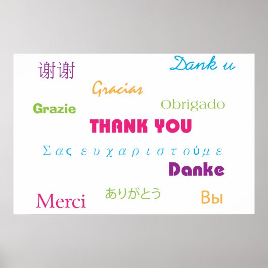 Vielen Dank in Many Languages Poster (Vorne)