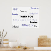 Vielen Dank (in schwarz und blau002) Print Poster (Küche)