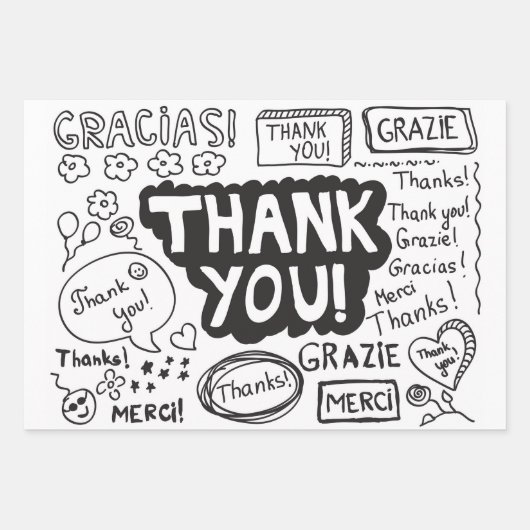 Vielen Dank in verschiedenen Sprachen Geschenkpapier Set (Vorderseite 2)