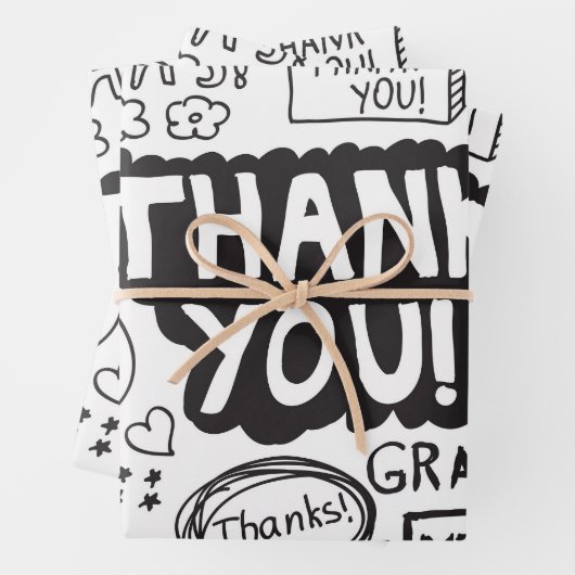 Vielen Dank in verschiedenen Sprachen Geschenkpapier Set (Beispiel)