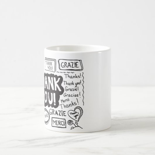 Vielen Dank in verschiedenen Sprachen Kaffeetasse (Mittel)