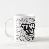 Vielen Dank in verschiedenen Sprachen Kaffeetasse (Links)