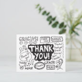 Vielen Dank in verschiedenen Sprachen Postkarte (Stehend Vorderseite)