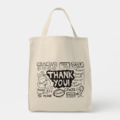 Vielen Dank in verschiedenen Sprachen Tragetasche (Rückseite)