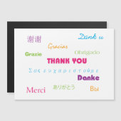 Vielen Dank in vielen Sprachen farbig Magnetkarte (Vorne/Hinten)