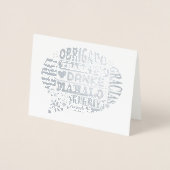 Vielen Dank in vielen Sprachen Foil Grußkarte Folienkarte (Vorderseite)