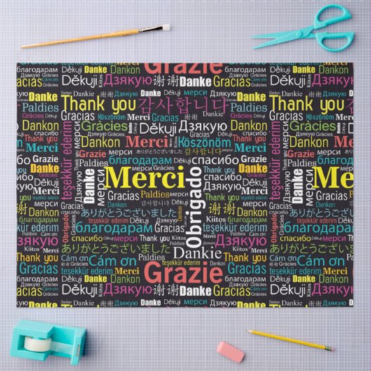 Vielen Dank in vielen Sprachen Seidenpapier (Basteln)