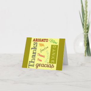 Vielen Dank in vielen Sprachen Typografie Design Dankeskarte
