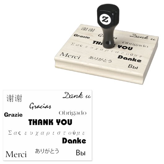 Vielen Dank in vielen verschiedenen Sprachen Gummistempel (Stempel)