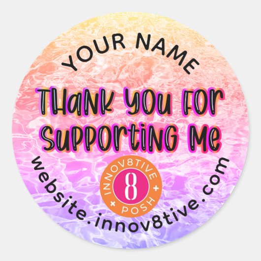 Vielen Dank Innov8tive + Posh Label Runder Aufkleber (Vorderseite)