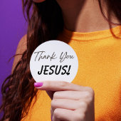 Vielen Dank Jesus Ausrufezeichen Herz Christlich Runder Aufkleber
