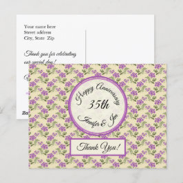 Vielen Dank - Jubiläumsgewalt in blassgelben Farbe Postkarte