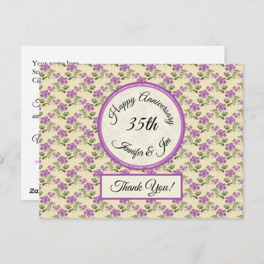 Vielen Dank - Jubiläumsgewalt in blassgelben Farbe Postkarte (Vorne/Hinten)