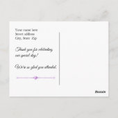 Vielen Dank - Jubiläumsgewalt in blassgelben Farbe Postkarte (Rückseite)