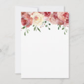 Vielen Dank, Kalligraphie, Burgund, Blush-Rose Dankeskarte (Rückseite)