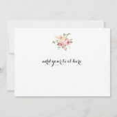 Vielen Dank Kalligraphie Piano rosa gelben Bouquet Dankeskarte (Rückseite)