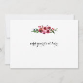 Vielen Dank Kalligraphie Piano rote Rosen Bouquet Dankeskarte (Rückseite)