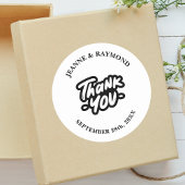 Vielen Dank Kalligraphie Script-Gastgeschenk Hochz Runder Aufkleber