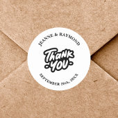 Vielen Dank Kalligraphie Script-Gastgeschenk Hochz Runder Aufkleber