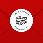 Vielen Dank Kalligraphie Script-Gastgeschenk Hochz Runder Aufkleber