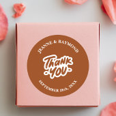 Vielen Dank Kalligraphie Terracotta Gastgeschenk H Runder Aufkleber