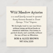 Vielen Dank Karte 2,5" x 2,5" Bienenzucht Honigbie (Rückseite)