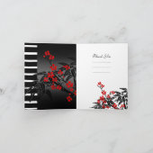 Vielen Dank Karte Asiatisch Red Floral Black Bambo (Innenseite)