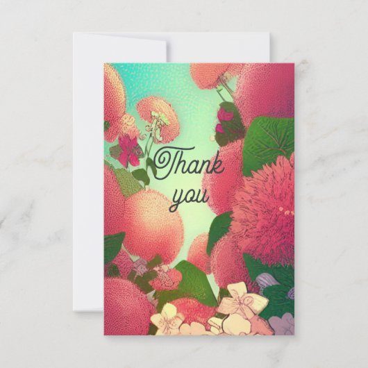 Vielen Dank Karte Blume rosa Fuchsia (Vorderseite)