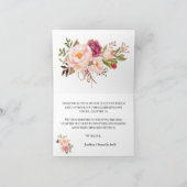 Vielen Dank Karte boho pinkfarbene Blumenhochzeit (Innenseite)