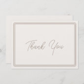 Vielen Dank Karte einfache braune beige Grenze (Vorne/Hinten)