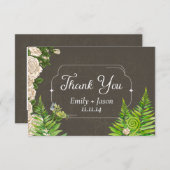 Vielen Dank Karte erdig rustikale Rose und Farne (Vorne/Hinten)