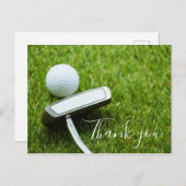 Vielen Dank Karte für Golfer mit Golfball & Putter (Vorne/Hinten)