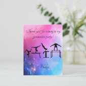 Vielen Dank Karte für Gymnastik Geburtstagsparty (Stehend Vorderseite)