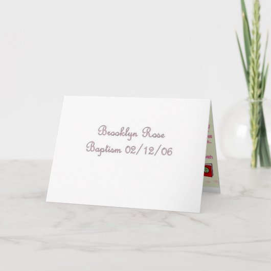 Vielen Dank Karte für Taufe Geschenke (Vorderseite)