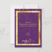 Vielen Dank Karte Geburtstag lila Goldfett (Rückseite)