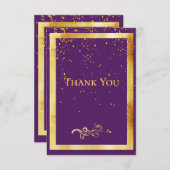 Vielen Dank Karte Geburtstag lila Goldfett (Vorne/Hinten)
