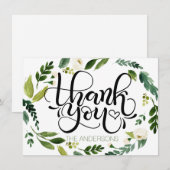 Vielen Dank Karte - handgeschriebene Karte Aquarel (Vorne/Hinten)