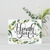 Vielen Dank Karte - handgeschriebene Karte Aquarel (Stehend Vorderseite)