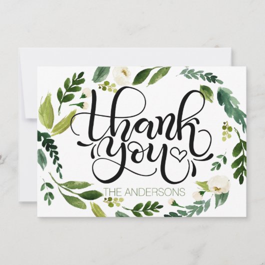 Vielen Dank Karte - handgeschriebene Karte Aquarel (Vorderseite)