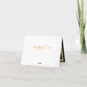 Vielen Dank Karte Hochzeit schwarzen Gold Konfetti (Rückseite)