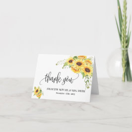 Vielen Dank Karte Land Sonnenblumen Hochzeit gefal