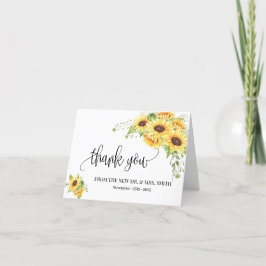 Vielen Dank Karte Land Sonnenblumen Hochzeit gefal