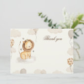 Vielen Dank Karte leeren Löwen neutrale Farben (Stehend Vorderseite)